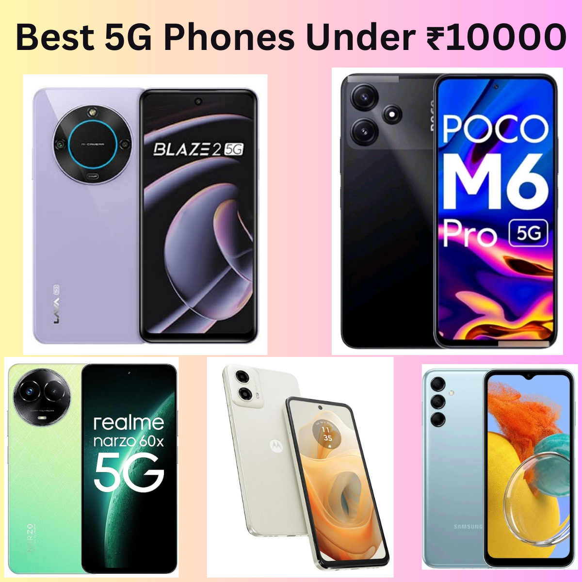 Best 5 5G Phones Under ₹10000 [MAY 2024]